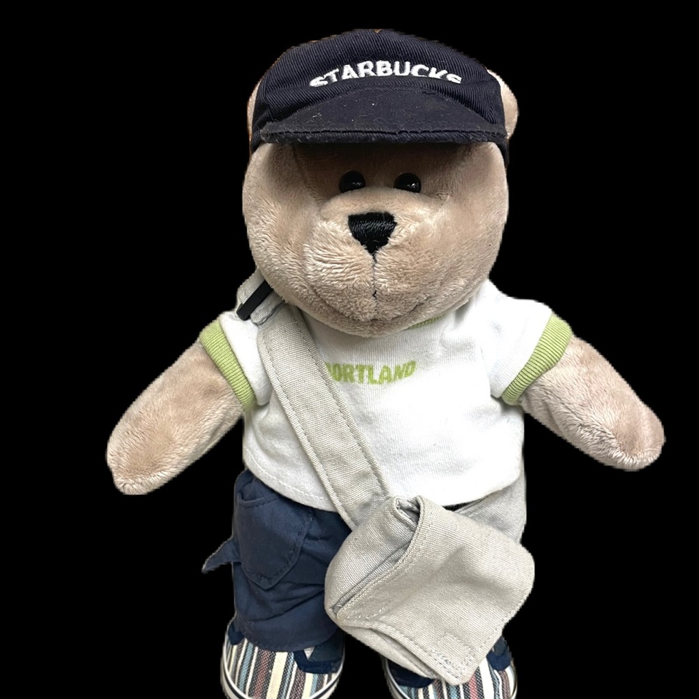 Starbucks Bearista Stuffed Bear 2008 Portland  Messenger Bag GUC Small Flaw Read